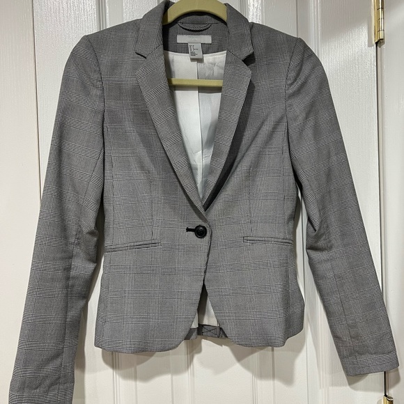H&M plaid blazer